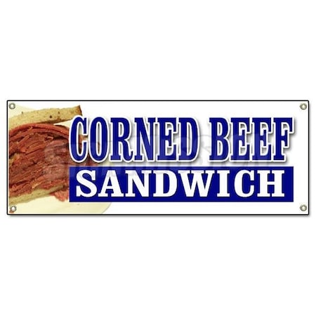 Signmission CORNED BEEF SANDWICH BANNER SIGN beef meat corn deli restaurant B-Corned Beef Sandwich